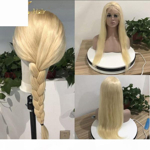 

full lace wigs human hair #613 blonde straight malaysian 13*4 lace front remy hair wigs for black women 8-20 inch wigs, Black;brown