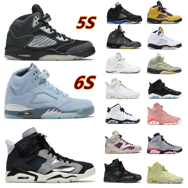 

2022 fashion bashetball shoes mens 5s 6s university blue electric green black infrared shattered backboard bluebird red oreo trainers sports