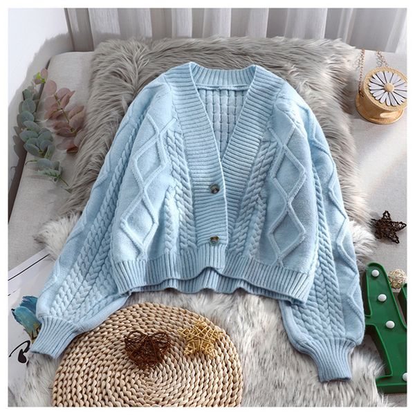 

2021 women autumn winter cardigan new female keep warm casual loose ladies women's sweater a356 mdqh, White;black
