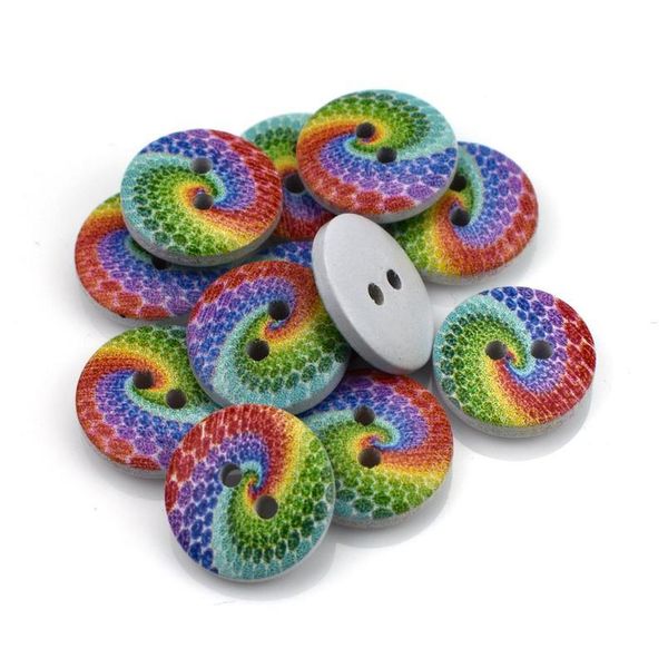 

50pcs 2 holes wood buttons craft handmake scrapbooking sewing clothing accessories 15mm buttons flower painted sewin jllkar, Blike;white