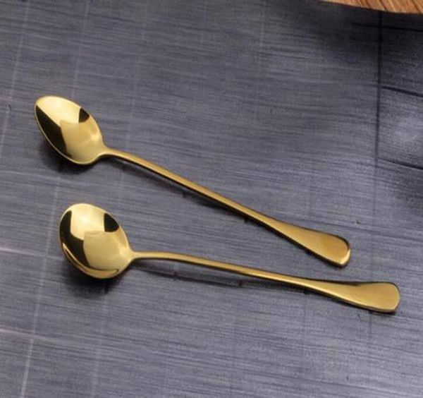 

stainless steel spoon golden color electroplated long ice spoon stir coffee spoon tablewar bbyxub xmh_home