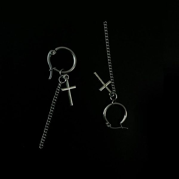 

2020 новый старинный готический хараджуку кросс цепи подвесные серьги для крутых мужчин женщин серьги улицы хип-хоп ювелирные изделия wmtdmv, Black;white