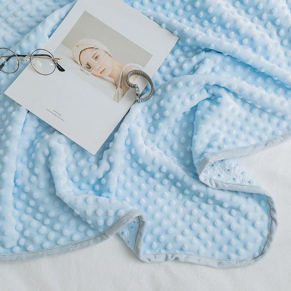 

blankets single layer breathable light blanket solid color bubble jacquard mink throw super soft spring autumn travel blankets1