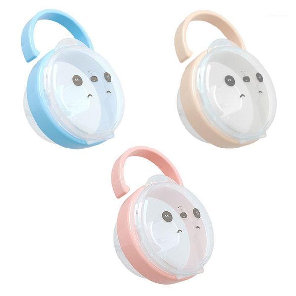 

baby pacifier storage box cartoon panda pattern pacifiers nipple transparent dust boxes portable 20201