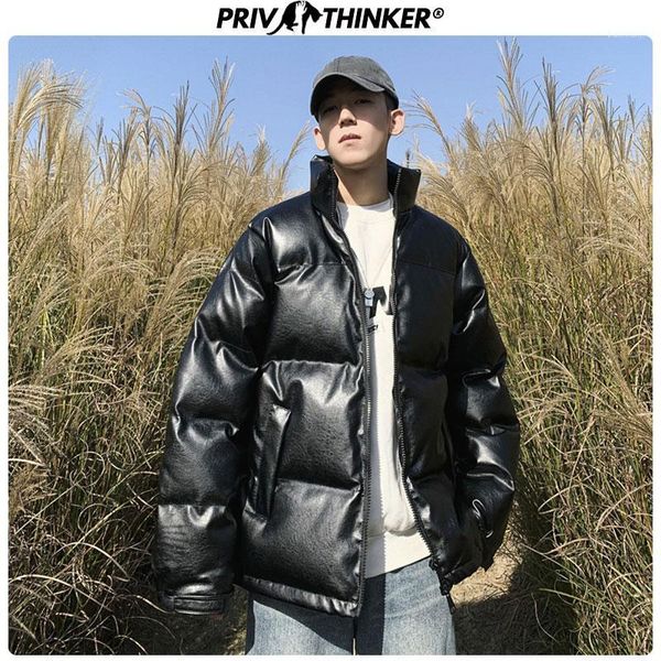 

men oversize winter jackets coat male 2019 loose solid parka mans streetwear outwear thicken warm parkas fashions1, Black
