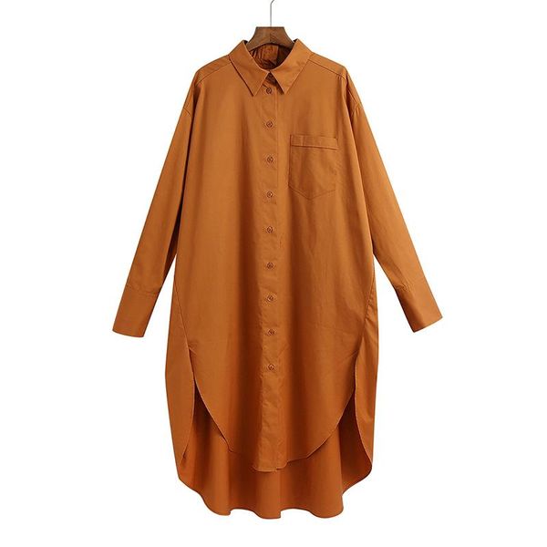 

women's blouses & shirts hadara fashion autumn loose turn down collar women elegant casual solid pocket long ladies, White