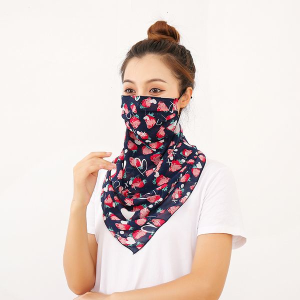 

super large 60cm sunscreen for women neck guard pearl chiffon printed breathable mask to cover face veil 1 n98p7, Black