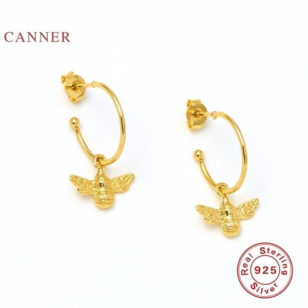 

stud canner ins wind bee pendant light luxury earrings for women s925 sterling silver piercing fine jewelry pendientes, Golden;silver