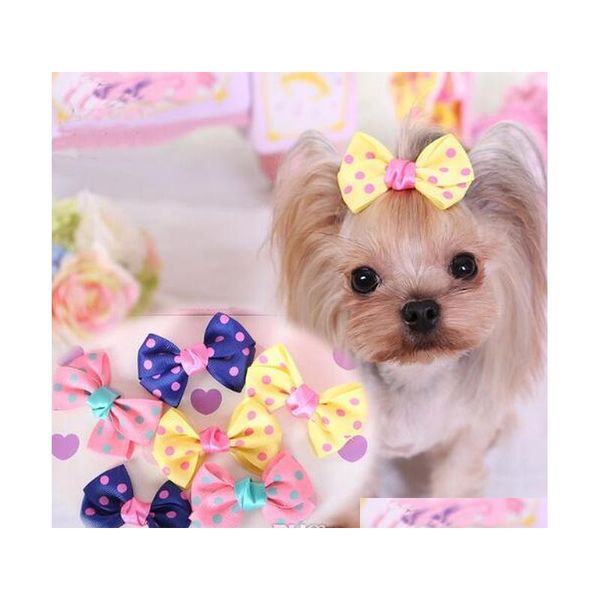 

10pcs/lot fashion pet hair accessories yorkshire chihuahua wig grooming dot barrettes for small cats and puppies 2sizes u3cml