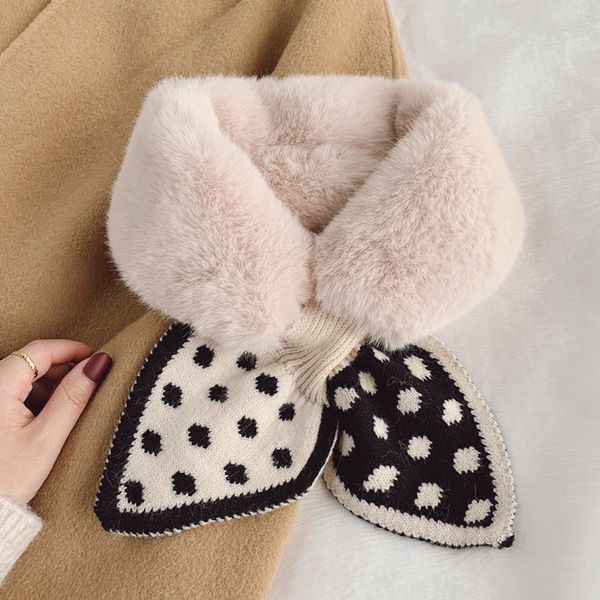 

women's and warm fur scarf, Blue;gray