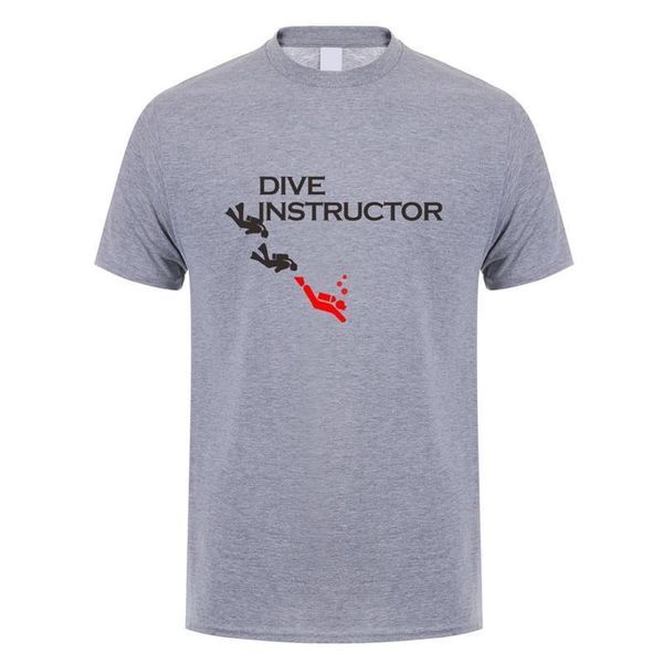 

смешные подводные плавательные дайвинг t-рубашка мужская хлопок с коротким рукавом инструктор погружения футболки мужчина одежда топы jl-094, White;black