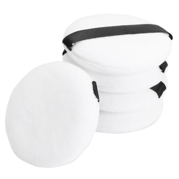 

15 pcs pure cotton soft powder puff flocking short fluff powder puff for makeup (white)