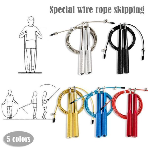 

jump ropes steel wire sport crossfit speed rope ball bearing aluminum alloy handle skipping fitness equipment1
