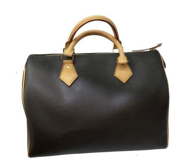 

ale brand new speedy bags women real oxidizing genuine leather handbag purse tote bag 098