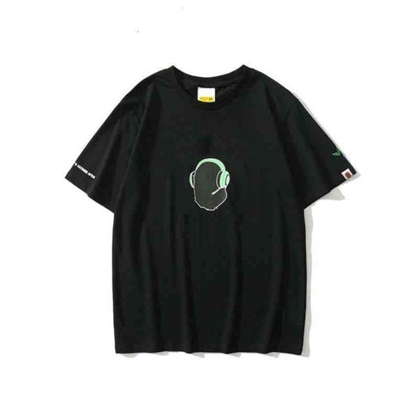 

Men's T-Shirts Brand Designer Street Fashion Map Camouflage T Shirt Monkey-man Head Summer Breathing Round-neck Short Mouwen T-shirt EKTG, White;black