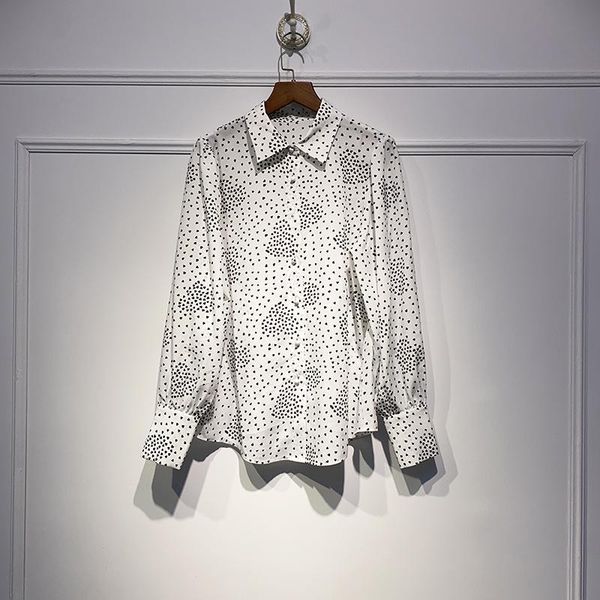 

women shirt 2020 new fall/winter love heart print long-sleeved shirt women, White