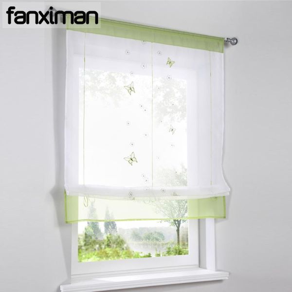 

butterfly embroidered roman curtains blinds liftable sheer window curtain living room bedroom silk ribbon drapes 1 pc