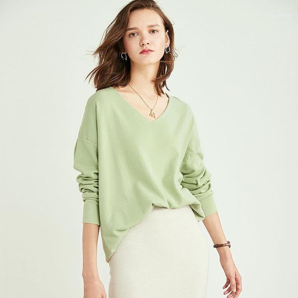 

large size women sweater winter long sleeve loose pullovers solid color knitted big v neck sweaters female pull femme1, White;black