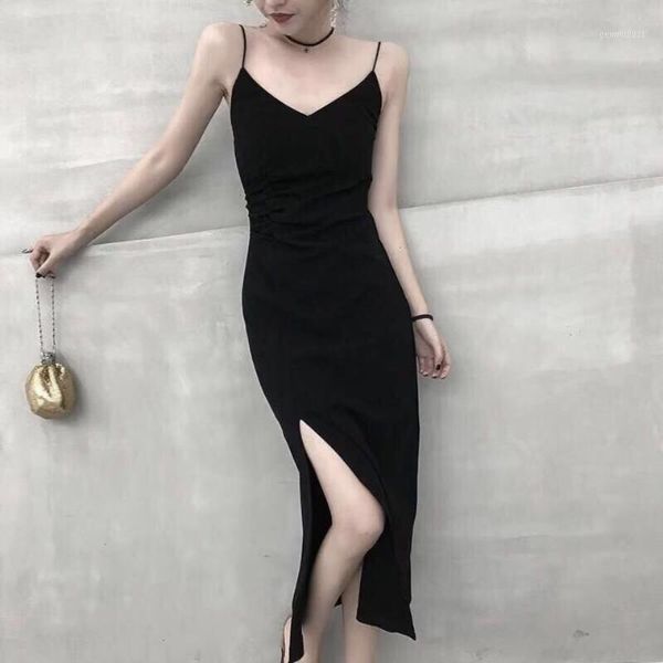 

casual dresses s-2xl straps slim fit bodycon party vestidos spaghetti dress long stretch women summer solid sling1, Black;gray