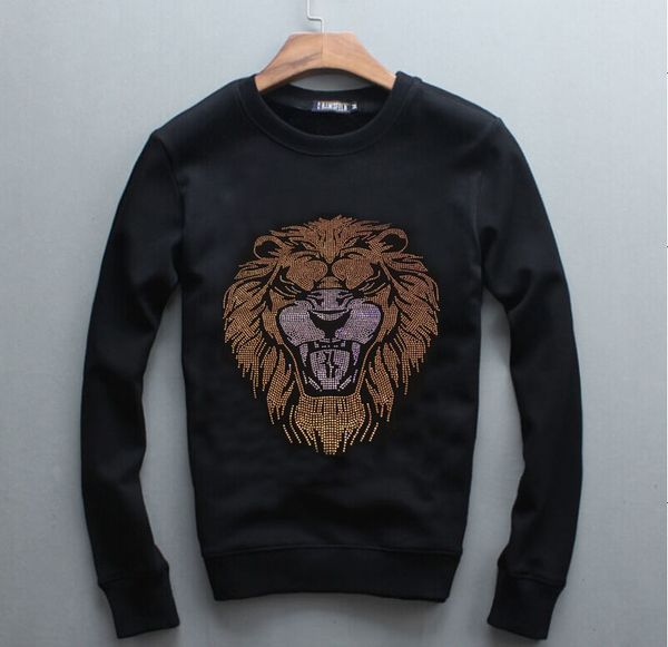 

man and new woman casual fashion diamonds hoodie 54ko, Black