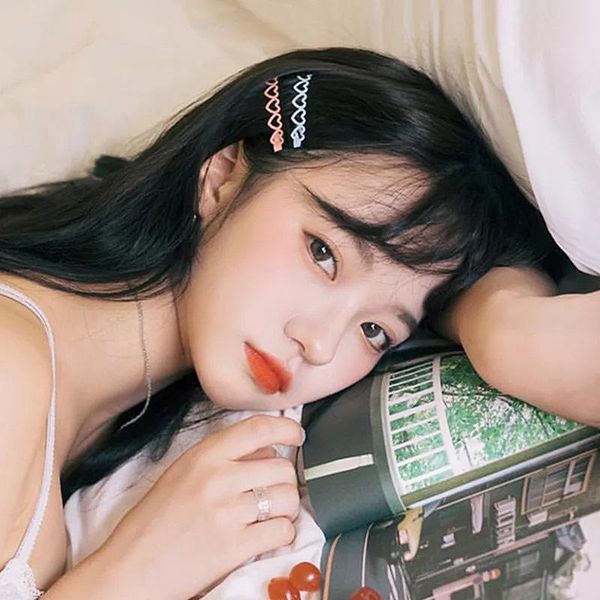 

retro ins style love hollow geometric color alloy paint side clip hair accessories