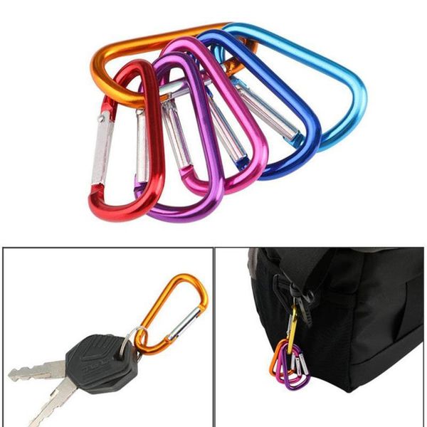 

10pcs aluminum carabiner key chain clip outdoor camping keyring snap hook water bottle buckle travel kit climbing acc qyljow