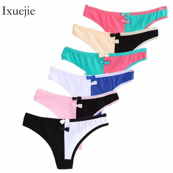 

6pcs/lot underwear women lace cotton women's panties ladies thong breathable mid rise shorts wholesale clearance sale1, Black;pink