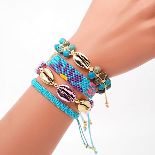 

fashion matching turquoise shell tassel women's bracelet set, Silver