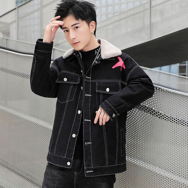 

tiktok creative printed hair collar and jacket, Black;brown