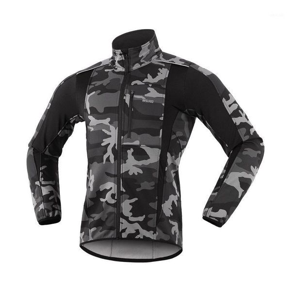

running jackets autumn and winter windproof rainproof fleece warmth riding clothes outdoor camouflage long-sleeved sports jacket1, Black;red