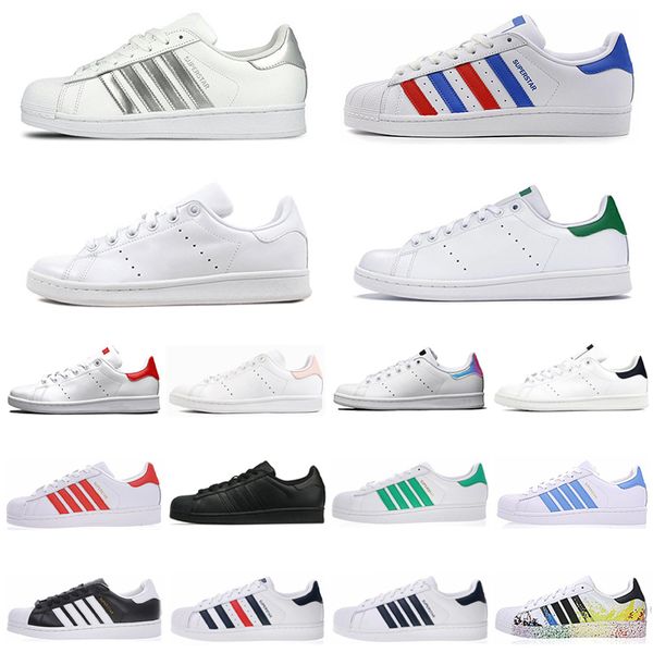 

stan running shoes white hologram iridescent 80s pride shoes plate-forme rainbow smith sneakers star women men trainers sport 36-44