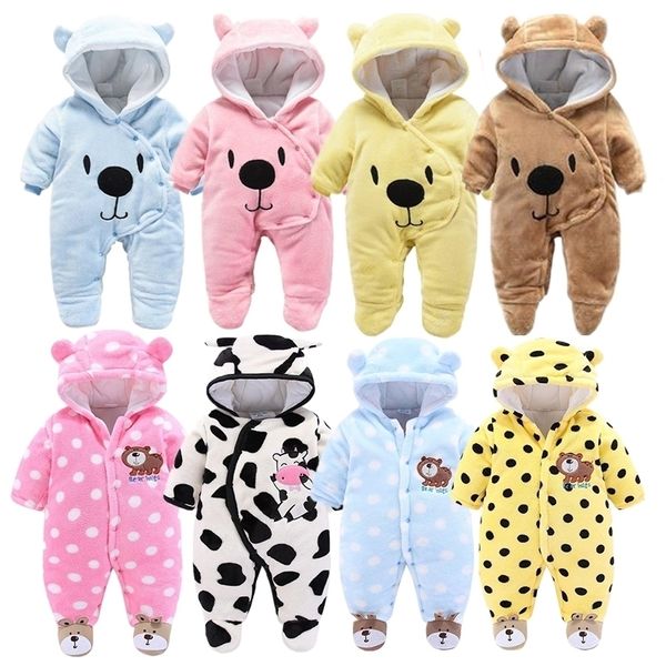 

newborn baby clothes autumn winter baby boys girls warm cartoon clothes thickened rompers infant baby jumpsuit soft pajamas 201030, Blue
