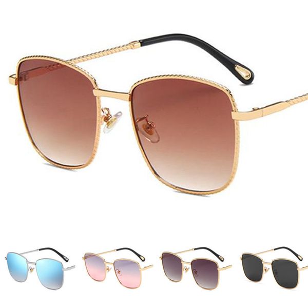 

women & men sunglasses alloy frame sun glasses waves temples design goggles anti-uv spectacles gradient lens eyeglasses eyewear a, White;black