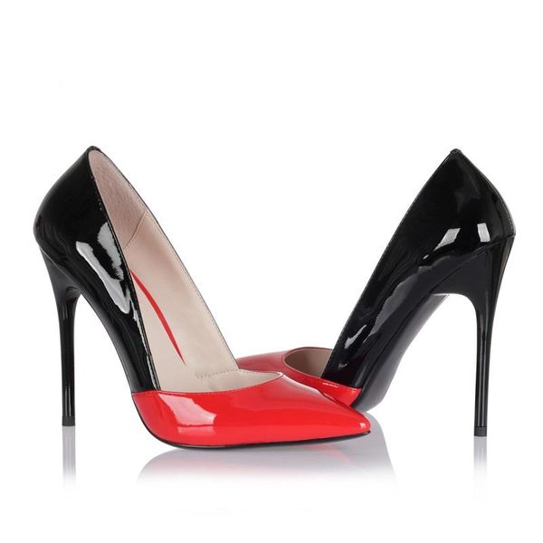 

2021 spring and autumn 10cm fine with color matching pointed high heels shallow mouth fashion large size single shoes 35-43, Black