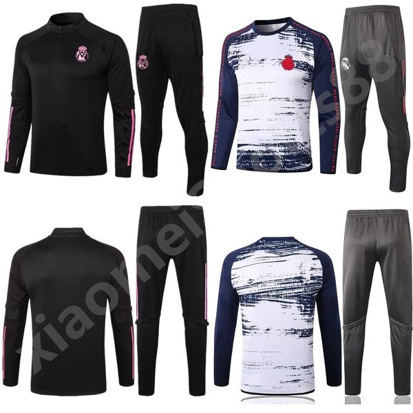 

2020 2021 long sleeves real madrid jacket uniforms tracksuits soccer jersey 20 21 train football coat modric training shirt suit kits, Black