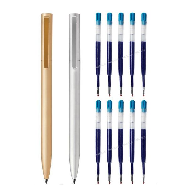 

metal gel pen with refills for metal sign pen pens 0.5mm black/blue/red ink smooth rotating low-key elegant for business