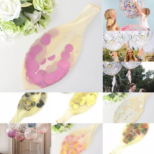 

inch round rose gold confetti balloons 36 babyshower champagne latex balloon wedding decoration party helium ballon 6 n42il