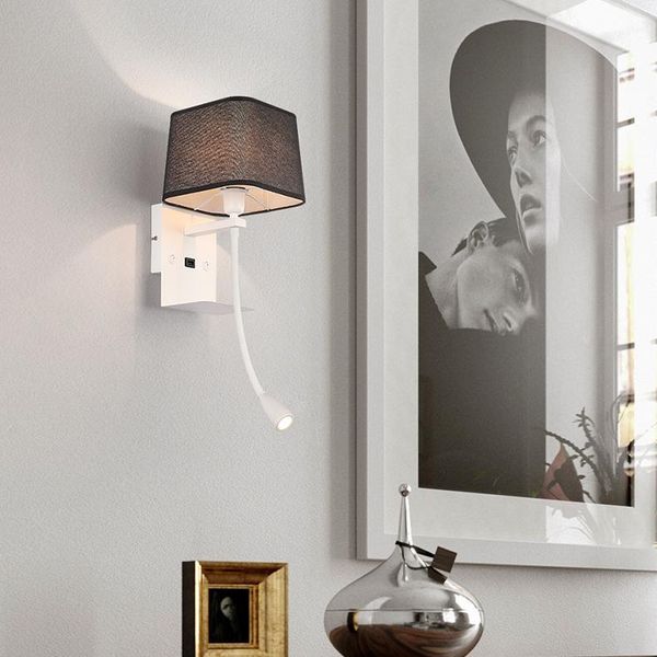 

10w led wall sconces light fixture cob bedside lamp dualswitch usb charging port