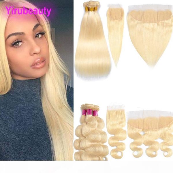 

brazilian virgin hair 613 color straight 3 bundles with 4x4 lace closure body wave bundles with 13x4 lace frontal peruvian human hair blonde, Black;brown
