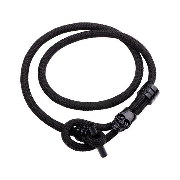 

trend men jewelry bracelets gold black skull multi-layer survival bracelet punk style adjustable friendship bracelet jllchq