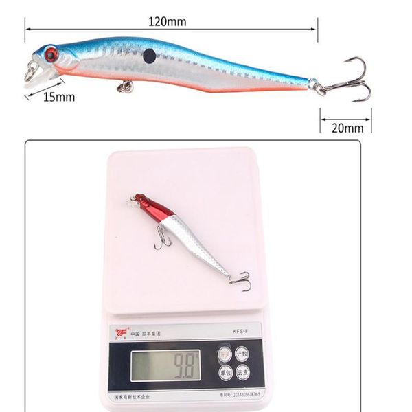 

1pcs 9.8g 12cm fishing lure minnow crankbait hard bait artificiais fish wobbler jerkbait fishing tackle swimba qylxyh