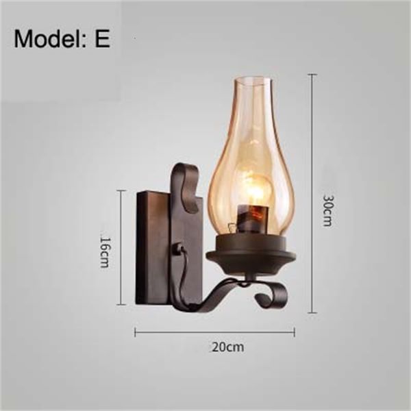 

2021 new iron vintage gray glass edison light shade wall simplicity home loft decor bedroom bathroom lights 1 xetu