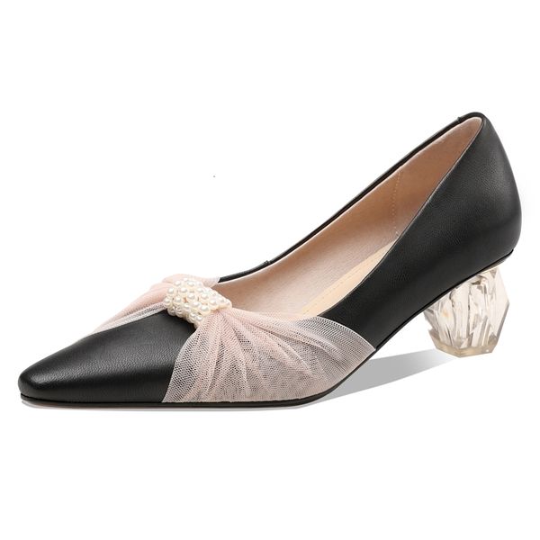 

new genuine 2021 high heels party wedding transparent to spring ladies shoes 1 xhm3, Black