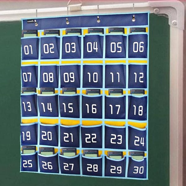 

30 numbered pockets chart cell phone hanging organizer hanging storage bag for classroom calculator mobile phone holders