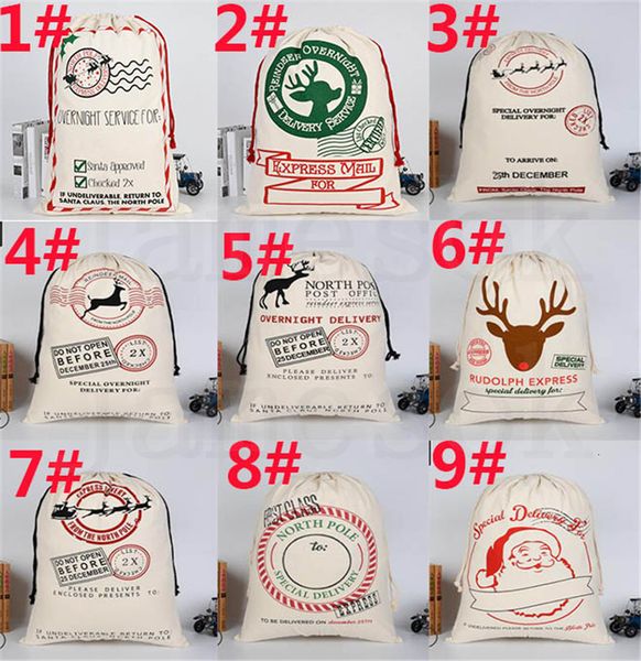 

large organic heavy canvas new drawstring bag christmas with reindeers santa claus sack bags for kid 32 style dc648hst5