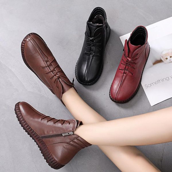 

shoes winter leather shoes keep warm increase women's comfortable snowfield, Black