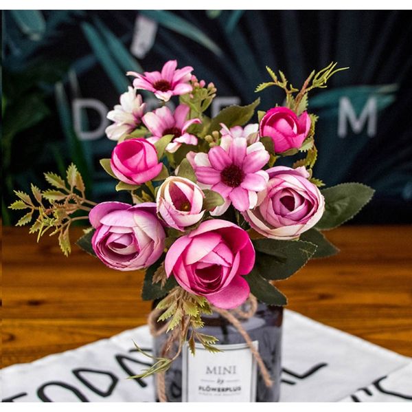 

autumn fake tea rose silk flower fall gerbera daisy artificial plastic flower for wedding home accessories decoration room decor f jllthq