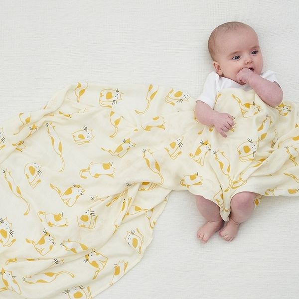 

1568 muslin 100% bamboo fiber blanket baby gauze swaddling towel newborn wrapped summer baby wrapped bath towel y201009