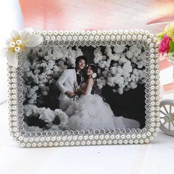 

sufeile современный творческий hd стекло 8 дюймов фото фоторамки европейская стильная фото стена рама перл бриллиант свадебная фоторамка d50