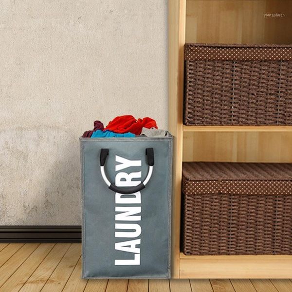 

laundry bags basket dirty clothes storage hamper foldable oxford cloth waterproof in the bathroom1